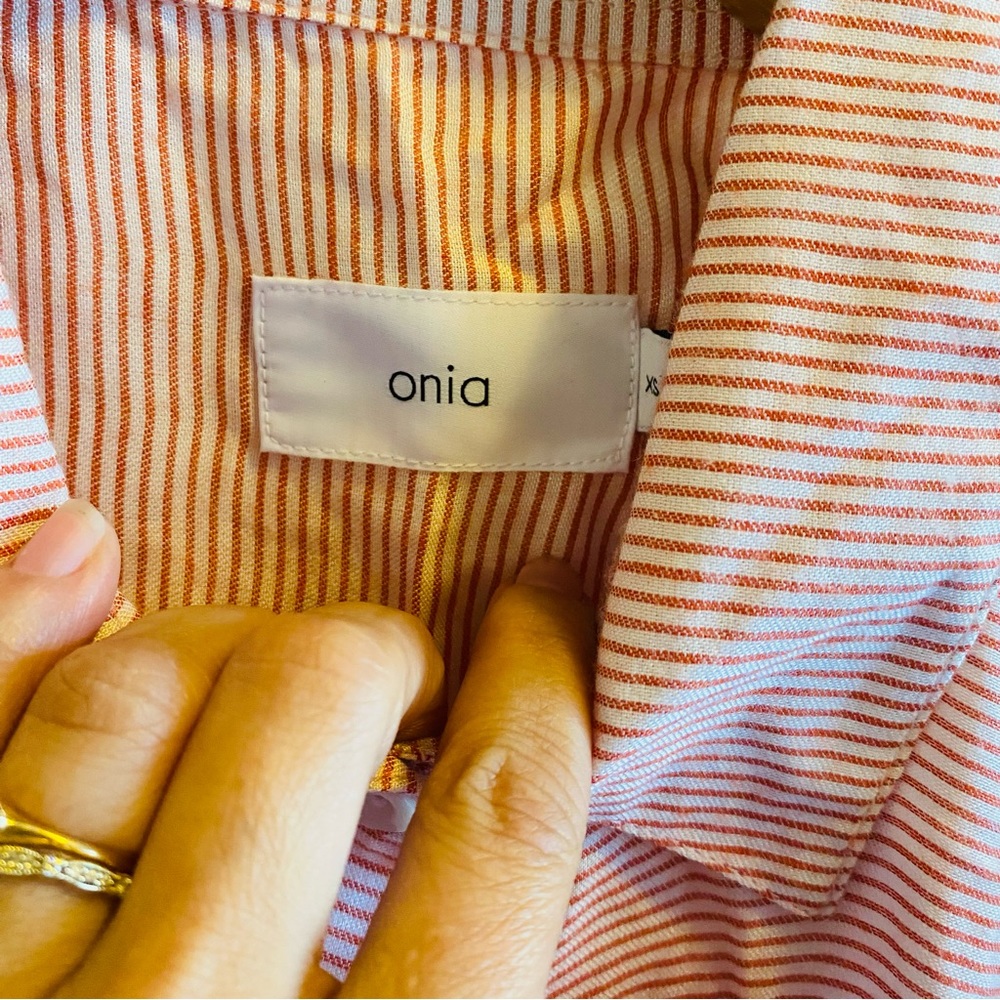 Onia Marie Collared Shirt Dress in Spanish Red NWT - Picture 7 of 10